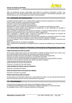 Sistema de Gestão da Qualidade 
 
_____________________________________________________________________________________ 
VMI