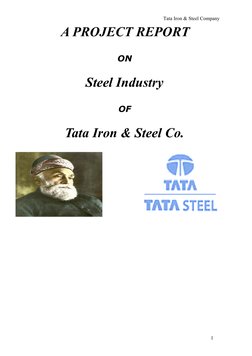 Tata Iron & Steel Company
A PROJECT REPORT 
ON
Steel Industry
OF
Tata Iron & Steel Co.