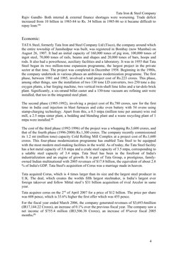 Tata Iron & Steel Company
Rajiv Gandhi- Both internal & external finance shortages were worsening. Trade deficit
increased fr