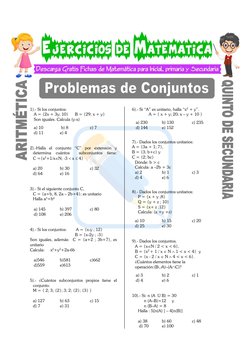 Ejercicios de Conjuntos para Secundaria | PDF | Science | Enseñanza de ...