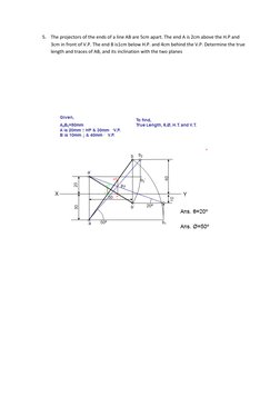 Projection of Lines in Engineering Drawing | PDF