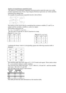 Analysis of Asynchronous sequential circuit: 
 The analysis of Asynchronous sequential circuit proceeds in much the same way