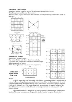 4-Row Flow Table Example  
Sometimes, just one extra row may not be sufficient to prevent critical races „  
More binary stat