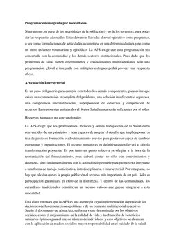 Programación integrada por necesidades 
Nuevamente, se parte de las necesidades de la población (y no de los recursos), para