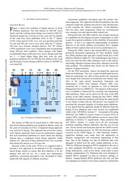 II. METHODS AND MATERIALS 
Literature Review  
igure 2 shows the evolution of design process in fixed 
offshore platforms