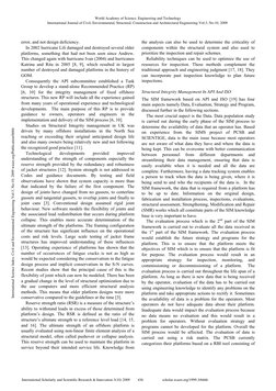 error, and not design deficiency.  
In 2002 hurricane Lili damaged and destroyed several older 
platforms, something that