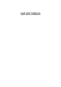 Key SAP AFS Tables Reference Guide | PDF | Inventory | Invoice