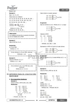 68
UNI SEMESTRAL 2013 - III
ARITMÉTICA
MCD - MCM
TEMA 23
Exigimos más!
Ejemplo 2:
Sean: 10, 15 y 30
Observemos sus múltiplos: