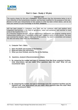 Area Program Manager Written Test Nutrition Program Manager Test 2011 | PDF | Malnutrition | Nutrition