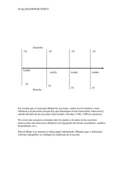 Dr Ing BALDEMAR TENE F. 
 
 
 
 
 
 
 
 
 
 
 
 
 
 
Las escalas que se usan para dibujar las secciones, suelen ser los mismo