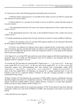 Exercises- CHAPTER 3  - Computer Networking: A Top-Down Approach Featuring the Internet
James F. Kurose & Keith W. Ross
5
16.