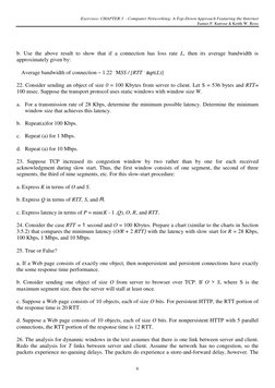 Exercises- CHAPTER 3  - Computer Networking: A Top-Down Approach Featuring the Internet
James F. Kurose & Keith W. Ross
6
b.