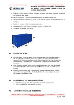 Method Statement for Office Containers | PDF | Crane (Machine) | Risk ...