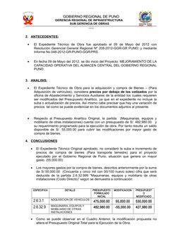 GOBIERNO REGIONAL DE PUNO
GOBIERNO REGIONAL DE PUNO
GERENCIA REGIONAL DE INFRAESTRUCTURA
SUB GERENCIA DE OBRAS    
**********