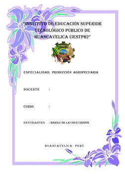 “InstItuto de educacIón superIor 
Tecnológico Público de 
HuancavelIca (IestpH)” 
 
 
E S P E C I A L I DAD:  PRODUCCIÓ N a