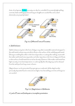 dust, oil and grease. Futher, porosity can also be controlled if excessively high welding 
currents, faster welding speeds an
