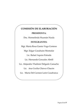 Página 2 de 57 
 
 
 
 
 
 
 
 
 
 
COMISIÓN DE ELABORACIÓN 
PRESIDENTA: 
Dra.  Hermelinda Huamán Naula 
INTEGRANTES: 
Mgt. M