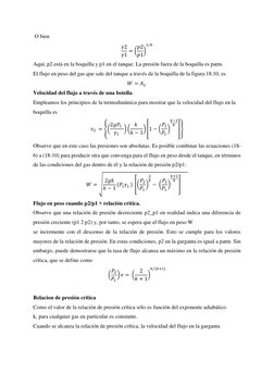 O bien  
𝛾2
𝛾1 = (𝑝2
𝑝1)
1/𝑘
 
Aquí, p2 está en la boquilla y p1 en el tanque. La presión fuera de la boquilla es patm. 