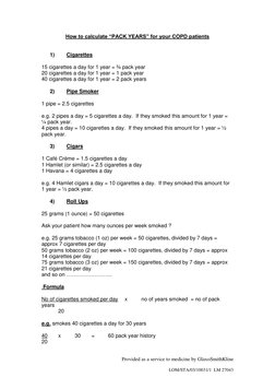 calculating cigarette pack years Calculating Pack Years for COPD Patients | PDF | Cigar