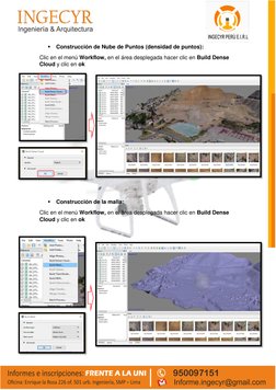  Construcción de Nube de Puntos (densidad de puntos): 
Clic en el menú Workflow, en el área desplegada hacer clic