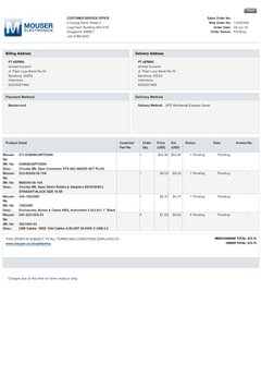 (javascript:void(0)) (https://www.mouser.co.id/)Billing Address
Delivery Address
$52.80
$52.80
$9.03
$9.03
$5.37
$5.37
$1.63