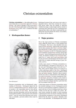 Christian existentialism
Christian existentialism is a theo-philosophical move-
ment which takes an existentialist approach t