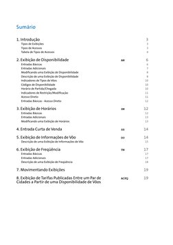Sumário
1. Introdução	
3
Tipos de Exibições	
3
Tipos de Acessos	
	
3
Tabela de Tipos de Acessos 	
4
2. Exibição de Disponibil
