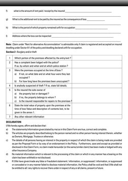 f)
what is the amount of rent paid / receipt by the insured ____________________________________
____________________________