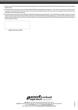 Regd. Office: ICICI  Bank Towers, Bandra Kurla Complex, Bandra (East), Mumbai - 400 051
Corp. Office: ICICI Lombard GIC Ltd,