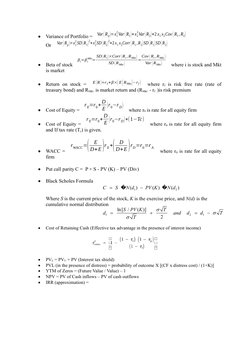 Financial Management Formula Sheet | PDF | Present Value | Beta (Finance)