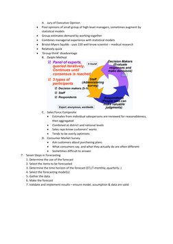 A. Jury of Executive Opinion 
 
Pool opinions of small group of high-level managers, sometimes augment by 
statistical model