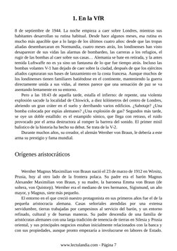1. En la VfR
8 de septiembre de 1944. La noche empieza a caer sobre Londres, mientras sus
habitantes desarrollan su rutina ha