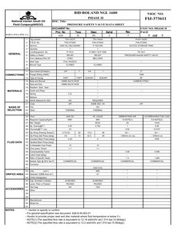 PSV Data Sheet and Specifications | PDF