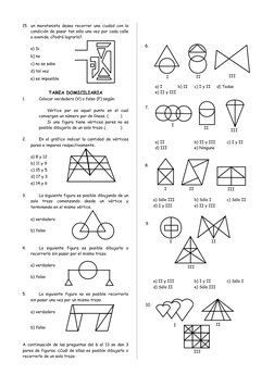 15. un maratonista desea recorrer una ciudad con la
condición de pasar tan sólo una vez por cada calle
o avenida. ¿Podrá logr
