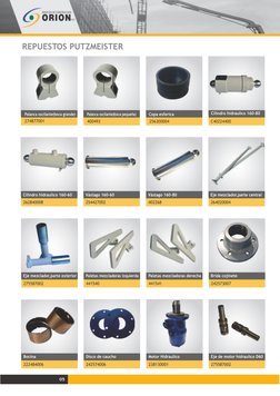 Palanca oscilante(boca grande)
 
Eje mezclador,parte exterior
 
Cilindro hidraulico 160-60
 
Bocina
 
Copa esferica
 
Palet