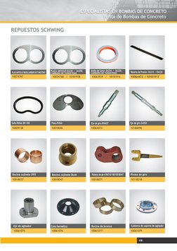 REPUESTOS SCHWING
 PLACA ANTEOJO DN200,CARBURO DE TUNGSTENO
 
Bocina cojinete D95
 Sello Riñón DN 180
 
Eje de agitador
 
Pal