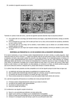 30- considere la siguiente secuencia en el comic:  
 
 
 
 
Teniendo en cuanta el resto del comic, ¿cuál de las siguiente opc
