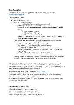 Chess Training Plan for Improvement | PDF | Chess | Traditional Games