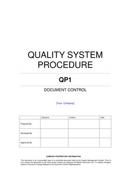 Document Control Procedure QP1 | PDF | Specification (Technical ...