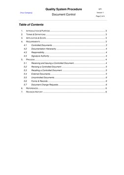 Document Control Procedure QP1 | PDF | Specification (Technical ...