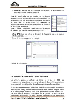 CALIDAD DE SOFTWARE 
-
Clipboard Format es el formato de grabación en el portapapeles del 
lenguaje script del software Selen
