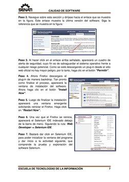 CALIDAD DE SOFTWARE 
Paso 2. Navegue sobre esta sección y diríjase hacia el enlace que se muestra 
en la figura. Este enlace