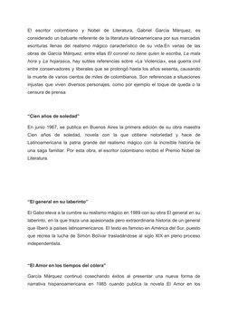 El
escritor
colombiano
y
Nobel
de
Literatura, Gabriel García Márquez, es
 
 
 
 
 
 
 
 
 
 
 
considerado un baluarte refere