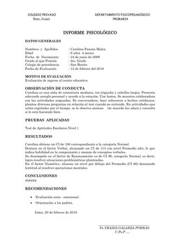 COLEGIO PRIVADO  
 
 
        DEPARTAMENTO PSICOPEDAGÓGICO 
       San Juan 
 
 
                                        P