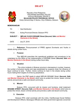DRAFT
                  Republic of the Philippines           
                
PHILIPPINE NATIONAL POLICE
POLICE REGIONAL OF