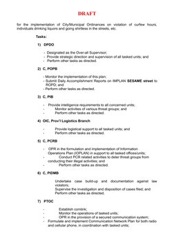 DRAFT
for  the  implementation  of  City/Municipal  Ordinances  on  violation  of  curfew  hours,
individuals drinking liquor