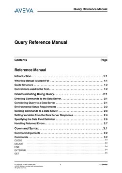 AVEVA Query Reference Manual | PDF | Databases | Command Line Interface