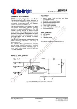 ©On-Bright Electronics                    Confidential                      Preliminary datasheet 
OB_DOC_DS_335000
- 1 -