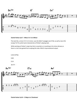 Charlie Parker Lick 7 – Minor ii V I in A Minor 
The next lick, a minor 2-5-1 in A minor, uses the Gdim7 arpeggio over E7al