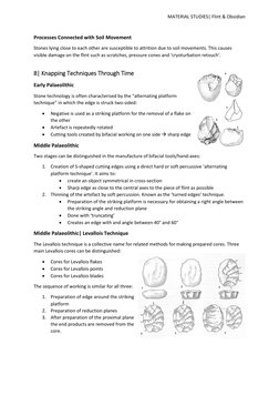 MATERIAL STUDIES| Flint & Obsidian 
Processes Connected with Soil Movement 
Stones lying close to each other are suscepti